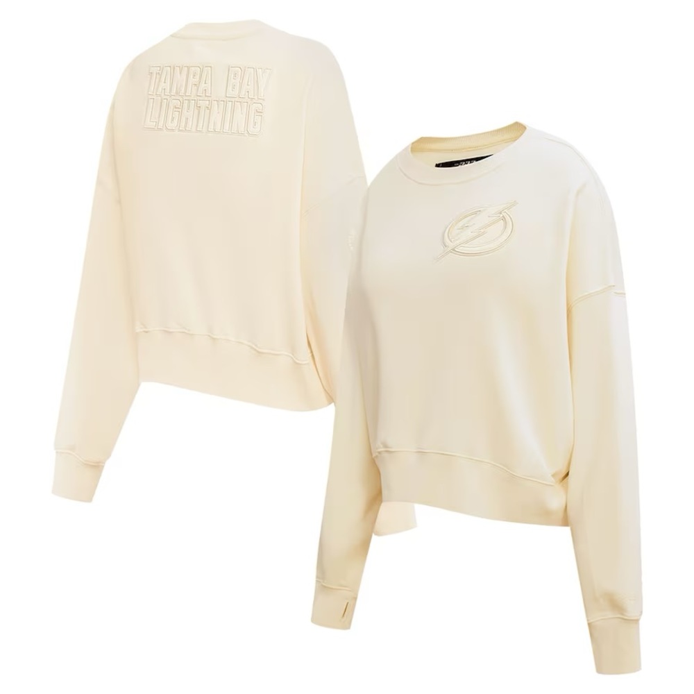 Women's Tampa Bay Lightning Pro Standard Cream Neutral Pullover Sweatshirt